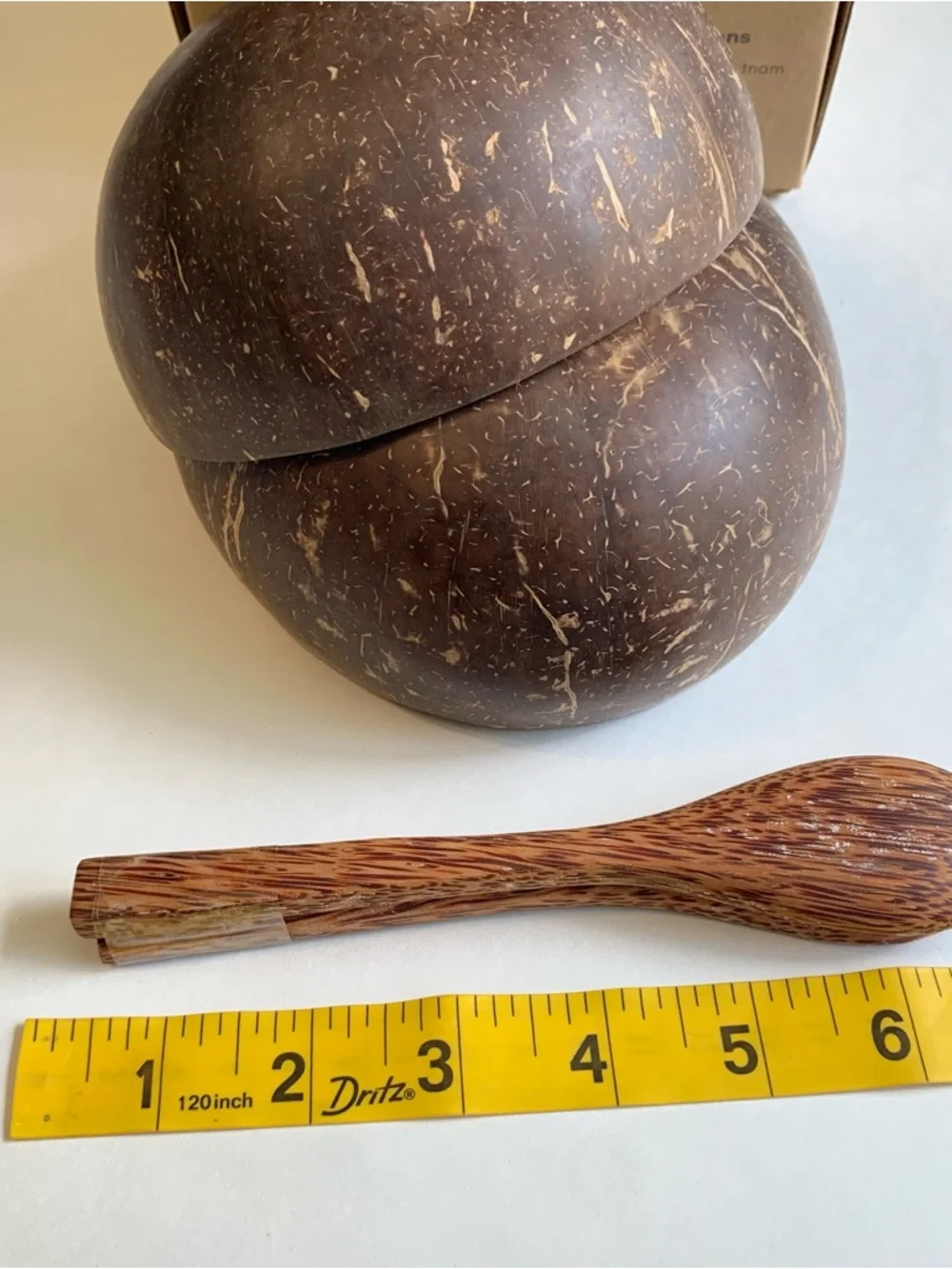 Everybit Handcrafted Coconut Bowls with Wooden Spoons - Natural Brown